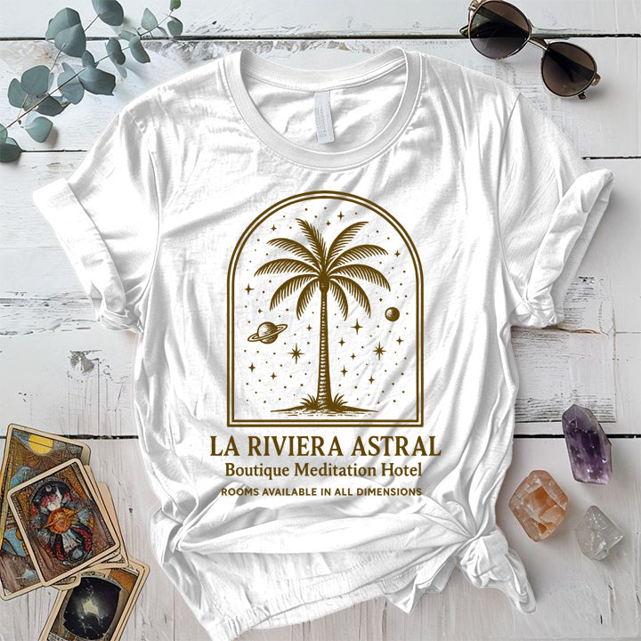 La Riviera Astral T-Shirt Mockup white