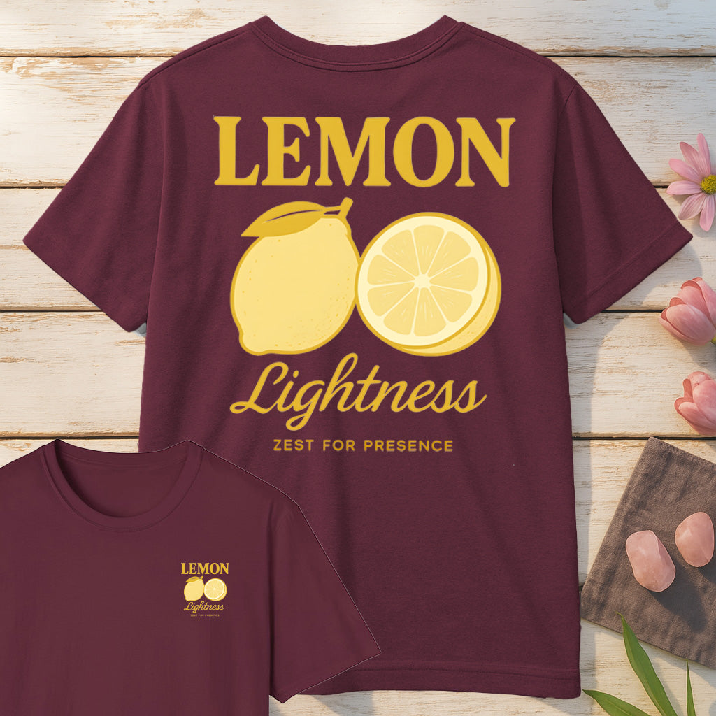 Lemon Lightness T-Shirt Mockup maroon