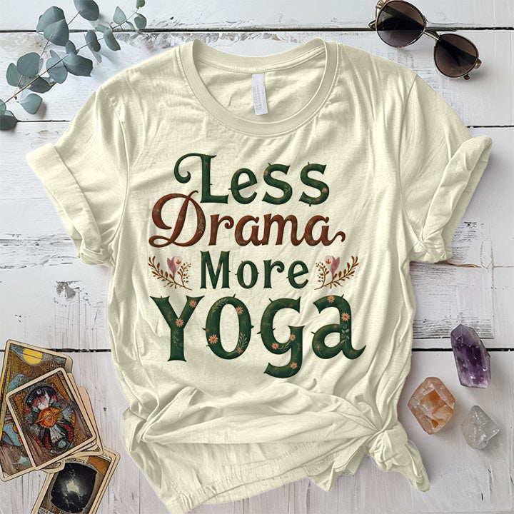 Less Drama More Yoga T-Shirt Mockup Natural