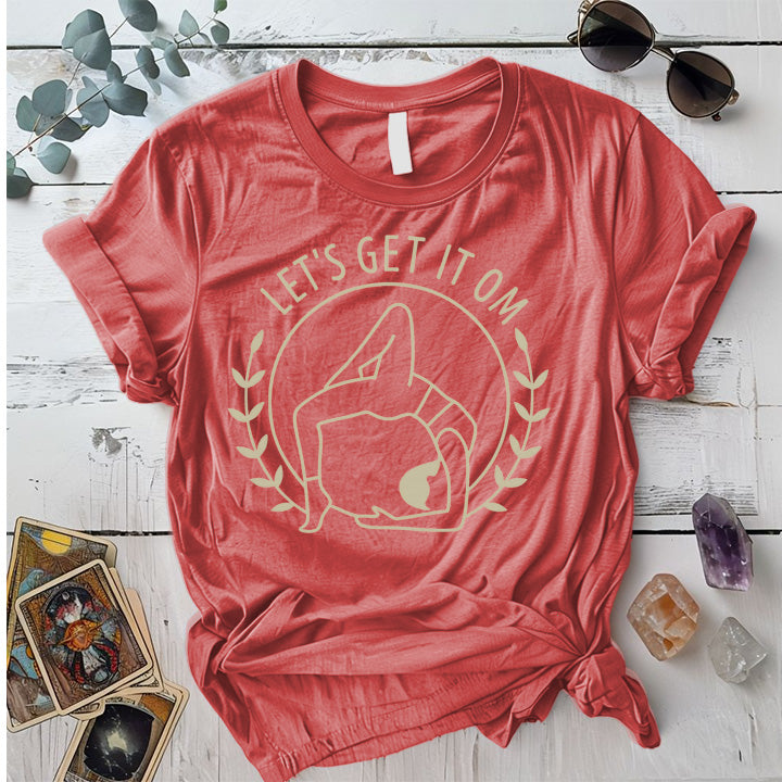 Let's Get It Om T-Shirt Mockup Coral Silk
