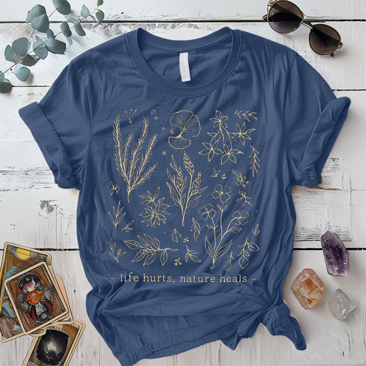 Life Hurt Nature Heals T-Shirt Mockup Maroon