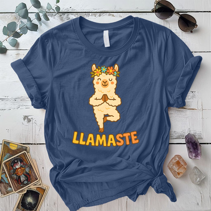 Llamaste T-Shirt Mockup Indigo Blue