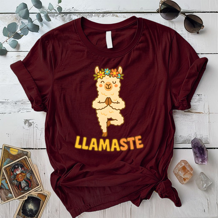 Llamaste T-Shirt Mockup Maroon
