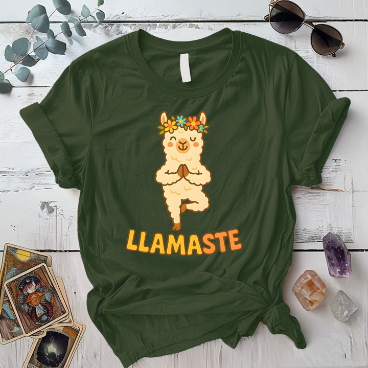 Llamaste T-Shirt Mockup Military Green