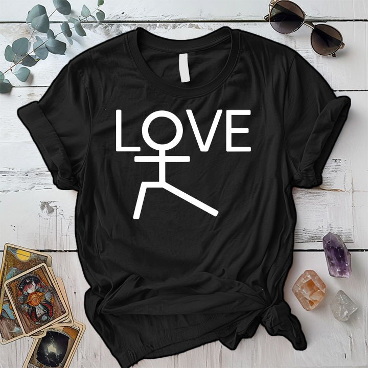Love Yoga Stick Figure T-Shirt Mockup black