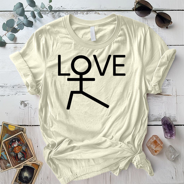 Love Yoga Stick Figure T-Shirt Mockup natural