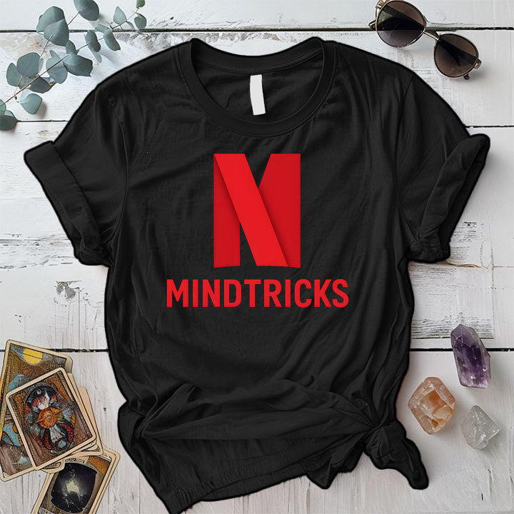 Mind Tricks T-Shirt Mockup Black