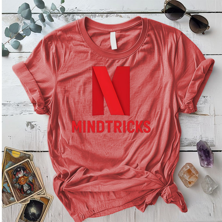 Mind Tricks T-Shirt Mockup Coral Silk