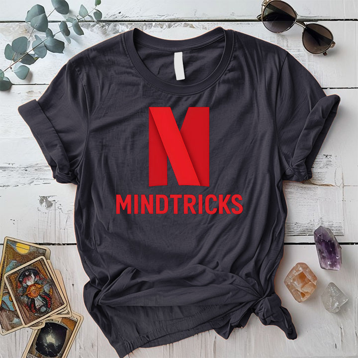 Mind Tricks T-Shirt Mockup Dark Heather Grey