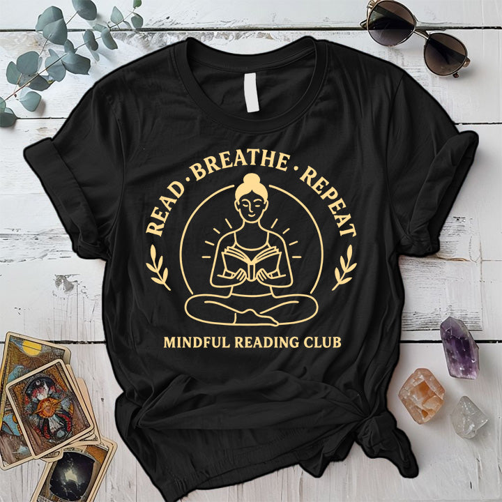 Mindful Reading Club T-Shirt Mockup Black