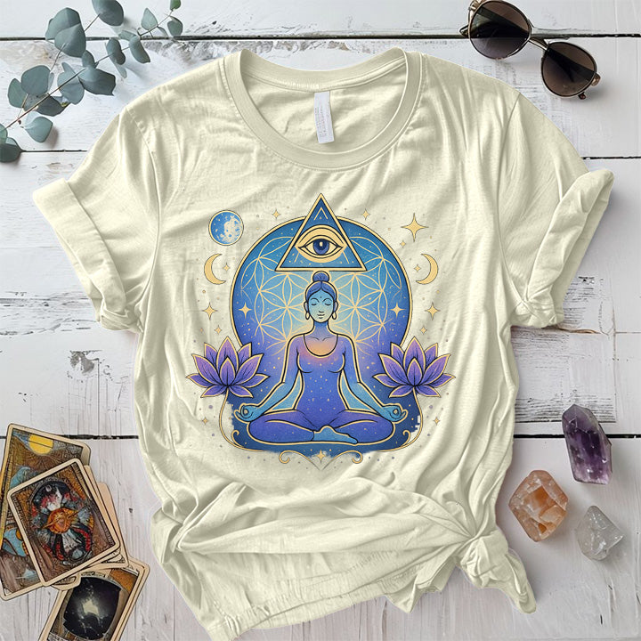 Moon Meditation T-Shirt Mockup Natural