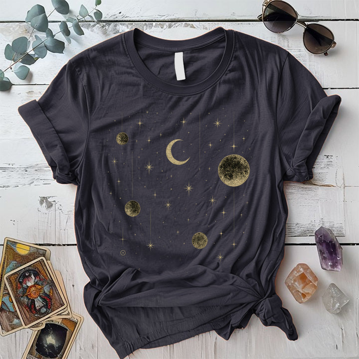 Moons and Stars T-Shirt Mockup Dark Heather Grey