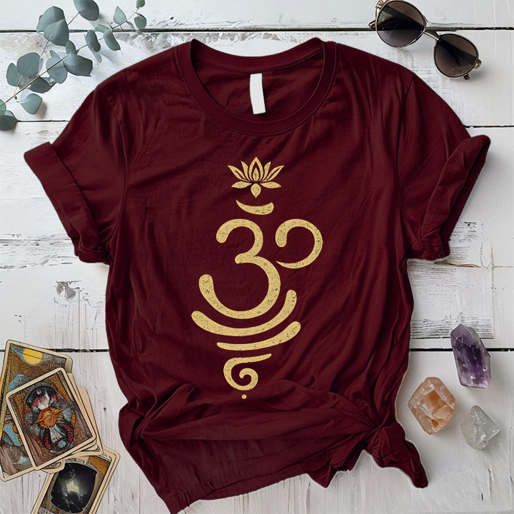 Om Infinity T-Shirt Mockup Maroon