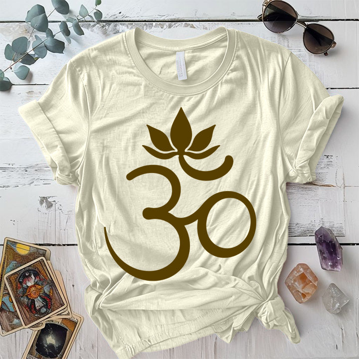 Om Lotus T-Shirt Mockup Dark Heather Grey
