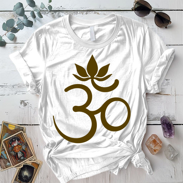 Om Lotus T-Shirt Mockup Coral Silk