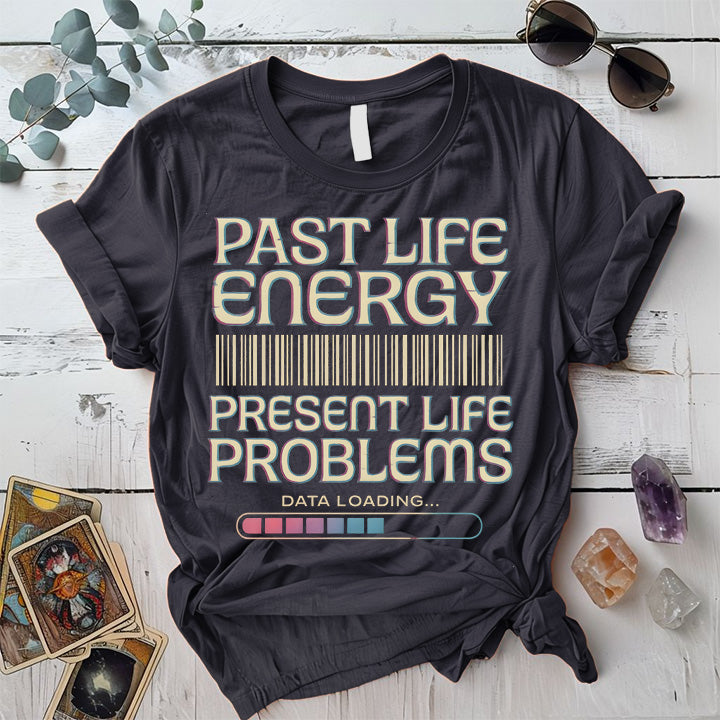 Past Life Energy T-Shirt Mockup Dark Heather Grey