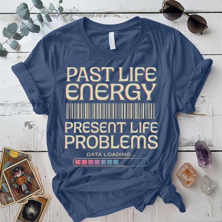 Past Life Energy T-Shirt Mockup Indigo Blue