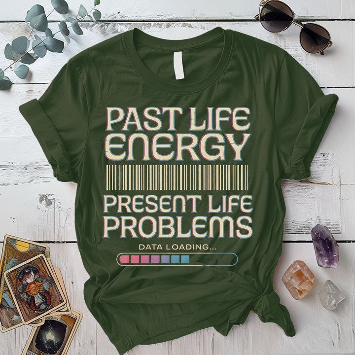 Past Life Energy T-Shirt Mockup Military Green
