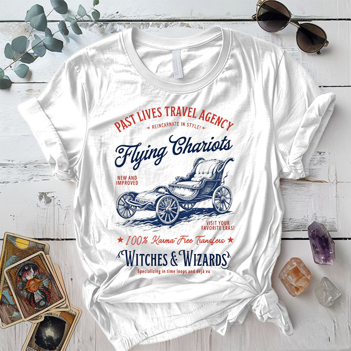 Past Lives Travel Agency T-Shirt Mockup White