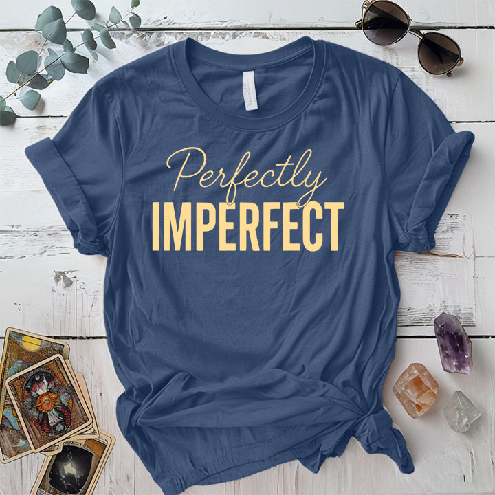 Perfectly Imperfect T-Shirt Mockup Indigo Blue