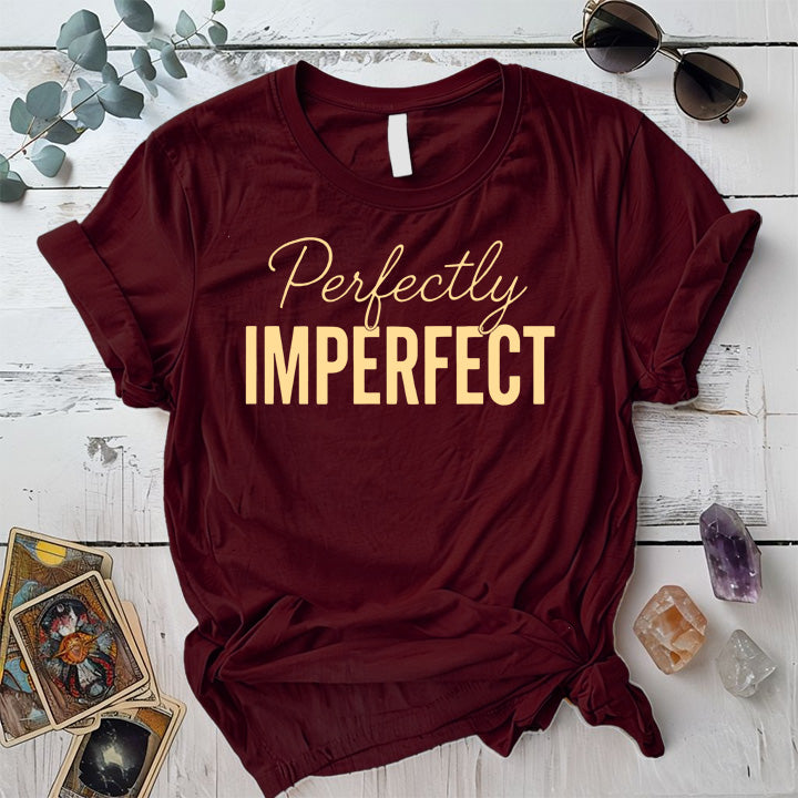 Perfectly Imperfect T-Shirt Mockup Maroon