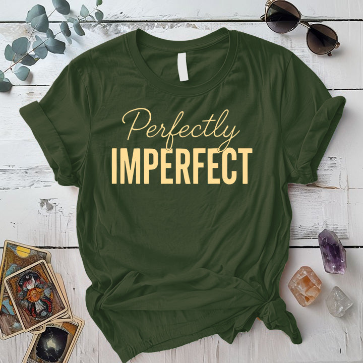 Perfectly Imperfect T-Shirt Mockup Military Green