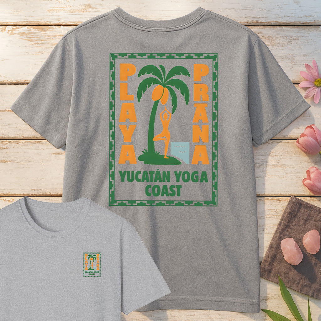 Playa Prana T-Shirt Mockup coral-silk