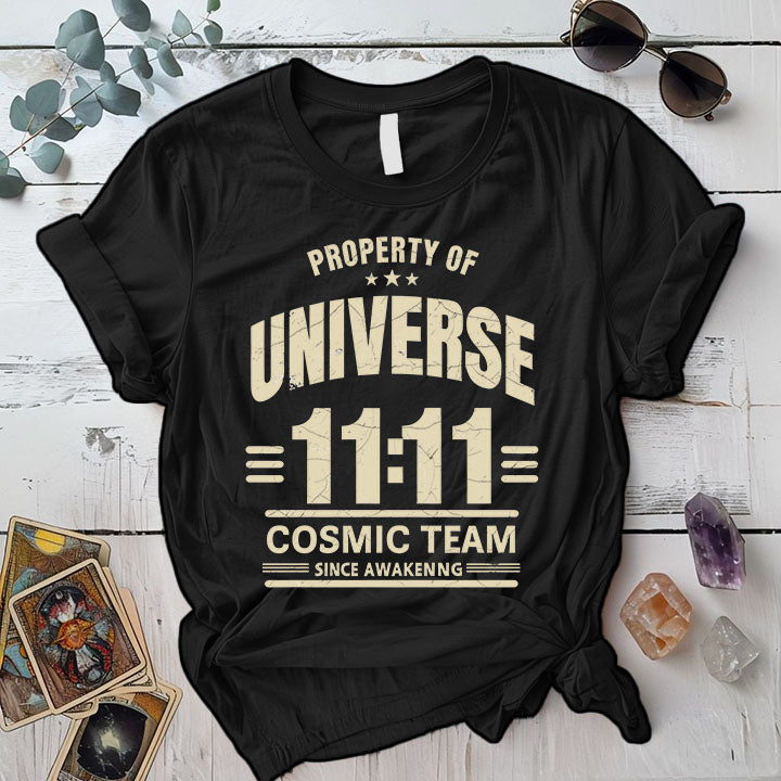 Property Of Universe T Shirt Black Mockup
