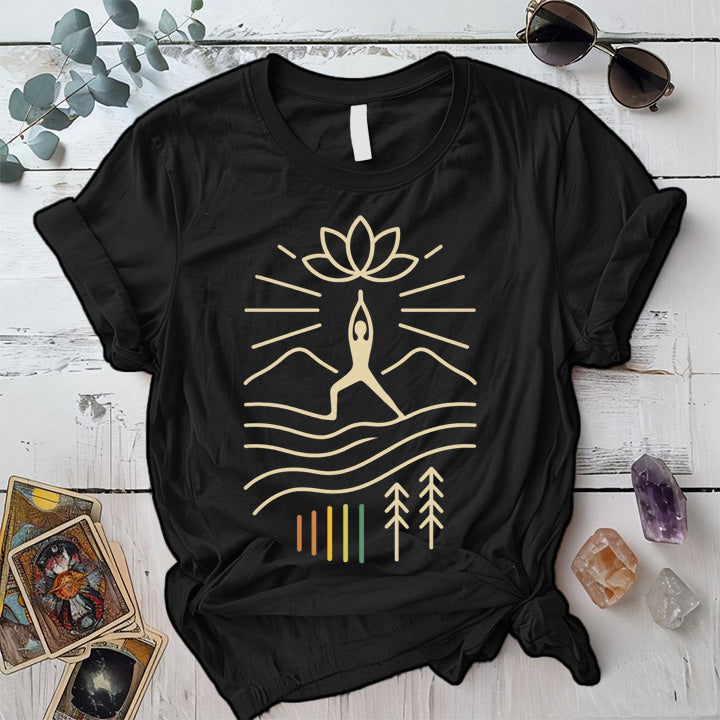 Radiant Warrior Horizon T-Shirt Mockup Black