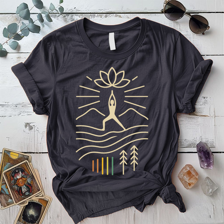 Radiant Warrior Horizon T-Shirt Mockup Dark Heather Grey