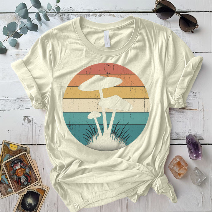 Retro Mushrooms T-Shirt Mockup Natural