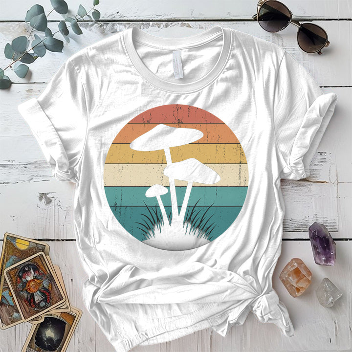 Retro Mushrooms T-Shirt Mockup White