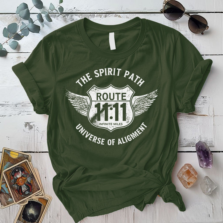 Route 1111 T Shirt Military Green Mockup
