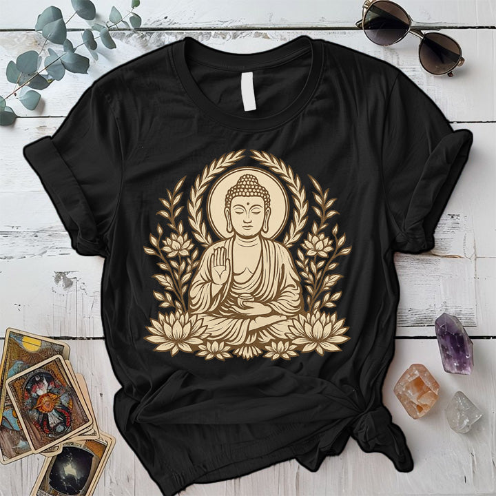 Sacred Lotus Guardian T-Shirt Mockup Black