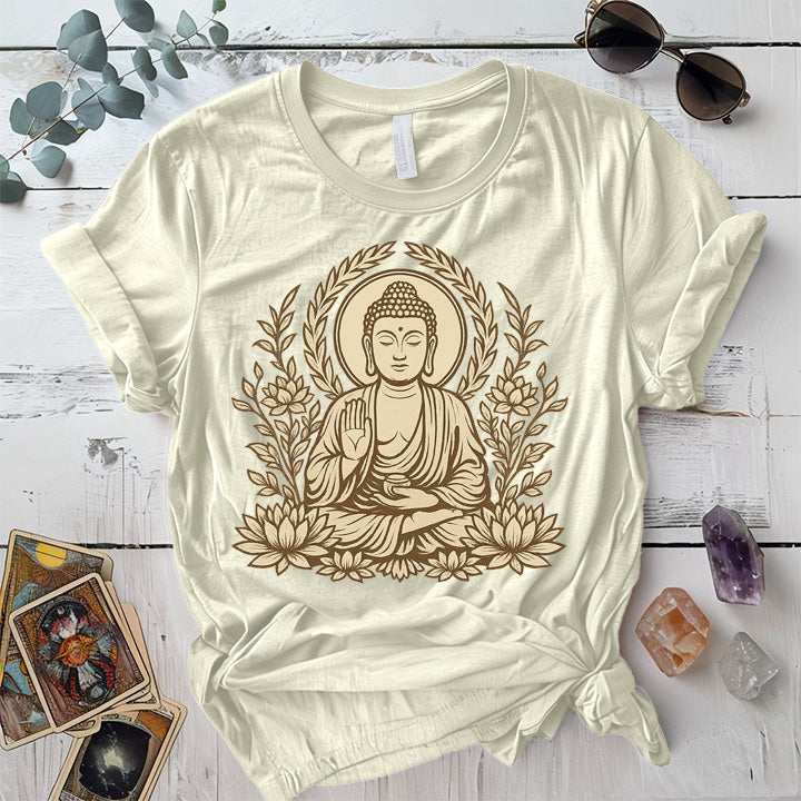 Sacred Lotus Guardian T-Shirt Mockup Natural