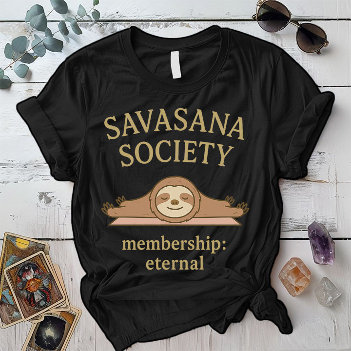 Savasana Society T-Shirt Mockup Black