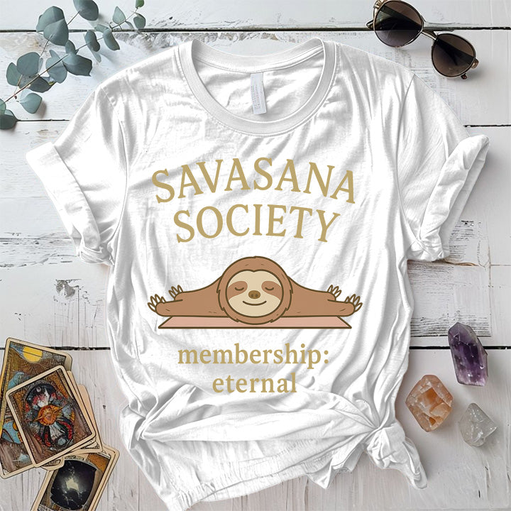 Savasana Society T-Shirt Mockup White