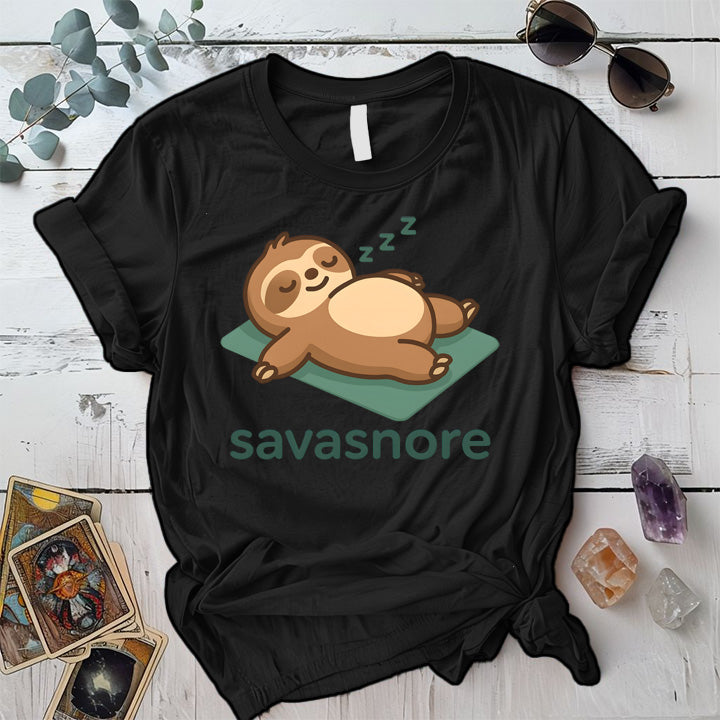 Savasnore Sloth T-Shirt Mockup Black