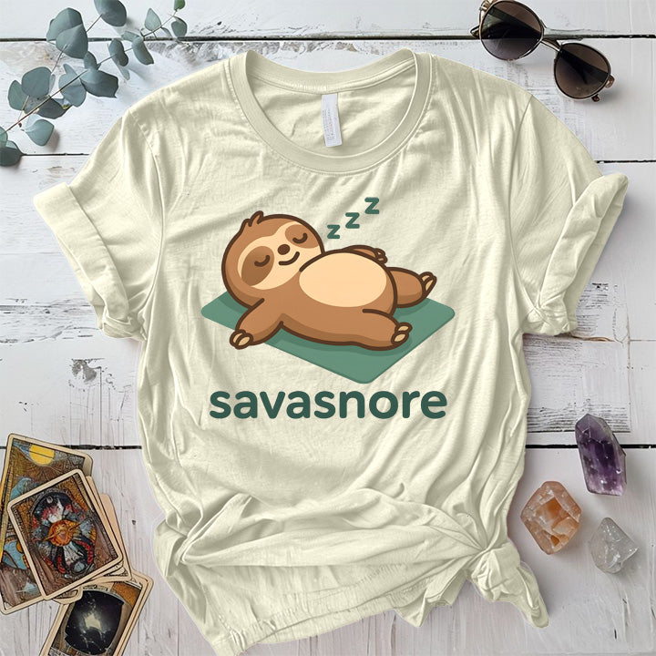 Savasnore Sloth T-Shirt Mockup Natural