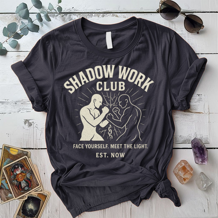 Shadow Work Club T-Shirt Mockup Dark Heather Grey