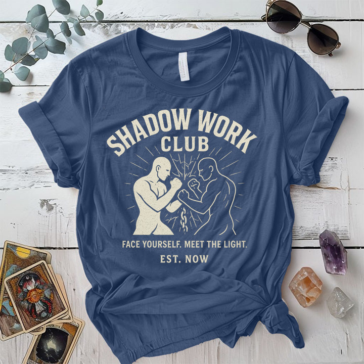 Shadow Work Club T-Shirt Mockup Indigo Blue