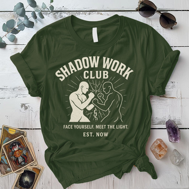 Shadow Work Club T-Shirt Mockup Military Green