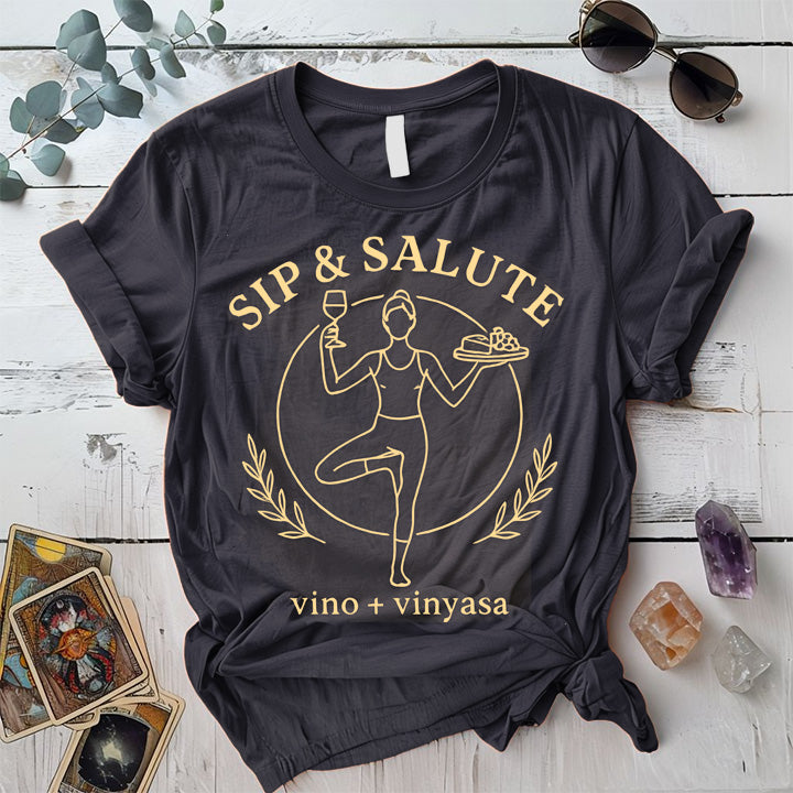 Sip and Salute T-Shirt Mockup dark-heather-grey