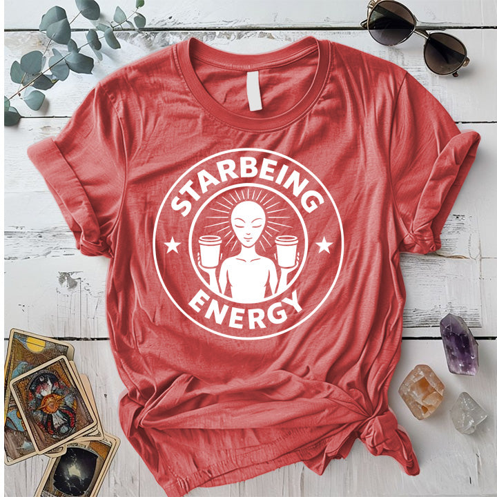 Star Being Energy T-Shirt Mockup coral-silk