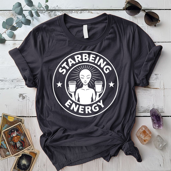 Star Being Energy T-Shirt Mockup dark-heather-grey