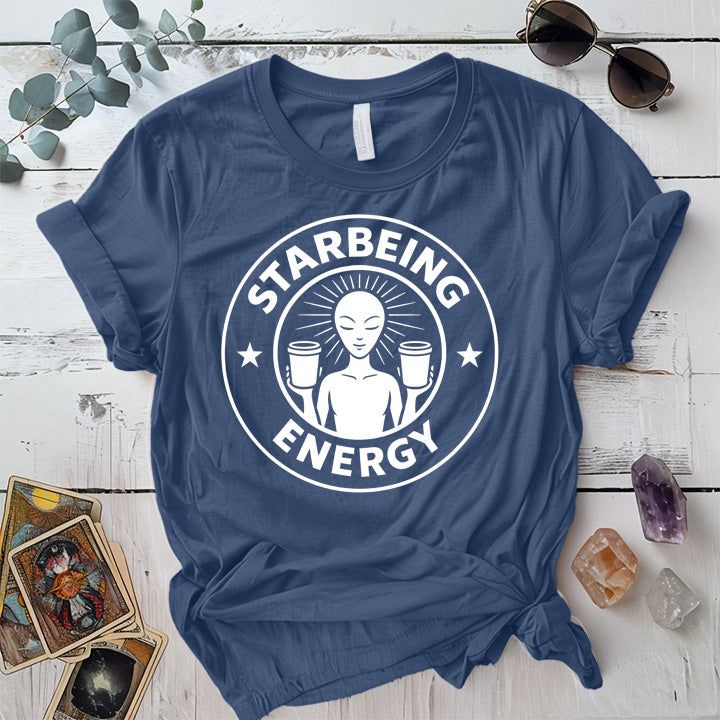 Star Being Energy T-Shirt Mockup indigo-blue
