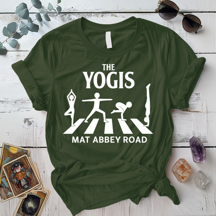 The Yogis Abbey Road T-Shirt Mockup military-green