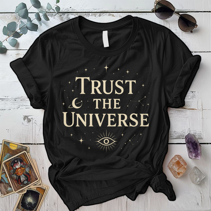Trust The Universe T-Shirt Mockup Black