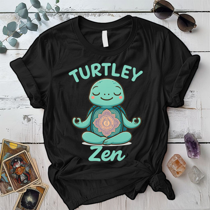 Turtley Zen T-Shirt Mockup Black