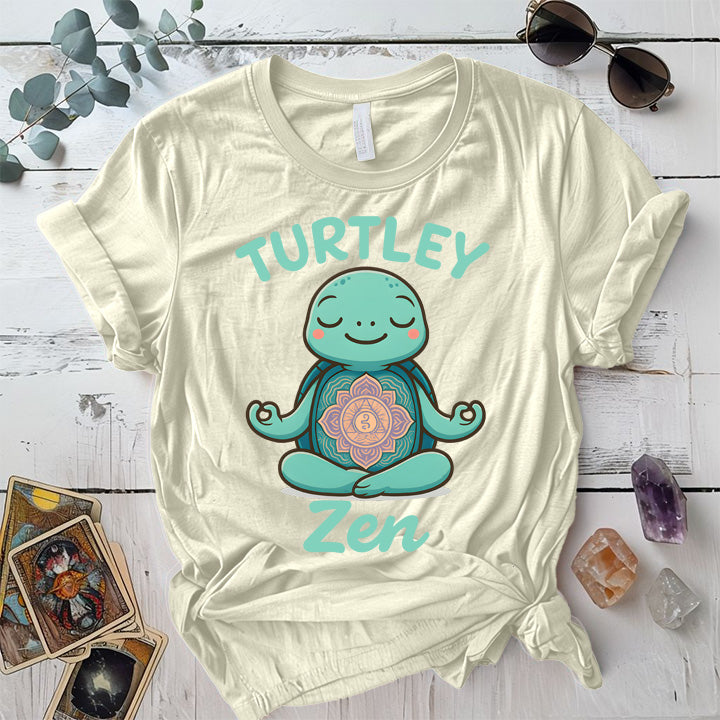 Turtley Zen T-Shirt Mockup Natural